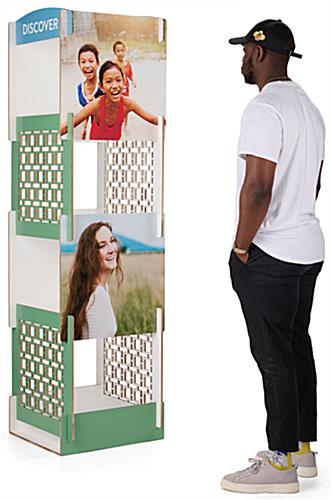 Custom interlocking panel display tower with eco-friendly features